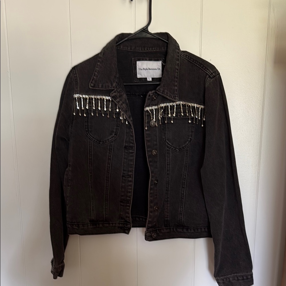 Black Denim Jacket with Accents